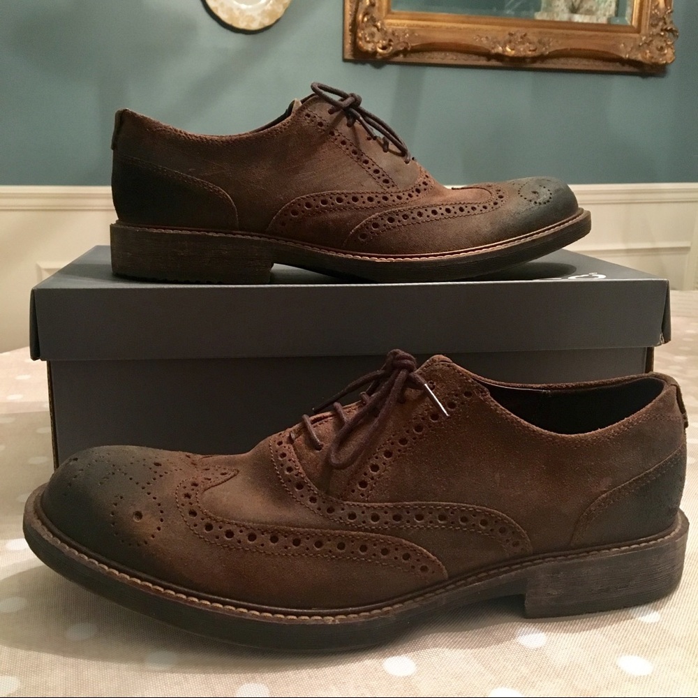 Ecco Kenton Dress Shoes - Wingtip/Suede Leather
